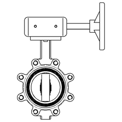 Межфланцевый дисковый поворотный затвор Hydrostop PN 16 c червячным редуктором