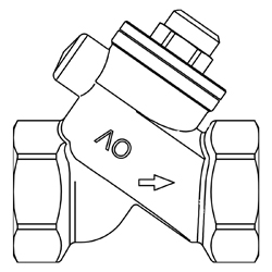Обратный вентиль с внутренней резьбой, PN 25