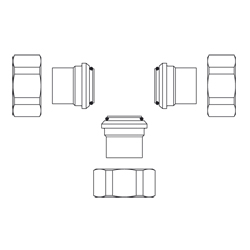 Присоединительный набор для трехходовых распределительных вентилей